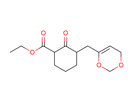 Molecular Structure of 402715-81-5 (Cyclohexanecarboxylic acid, 3-(4H-1,3-dioxin-6-ylmethyl)-2-oxo-, ethyl
ester)