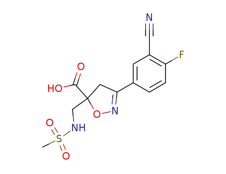 5-Isoxazolecarboxylic acid,
3-(3-cyano-4-fluorophenyl)-4,5-dihydro-5-[[(methylsulfonyl)amino]methyl]
-