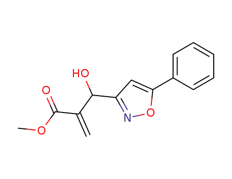 Molecular Structure of 640292-08-6 (3-Isoxazolepropanoic acid, b-hydroxy-a-methylene-5-phenyl-, methyl
ester)