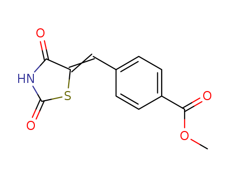 Molecular Structure of 199167-77-6 (Benzoic acid, 4-[(2,4-dioxo-5-thiazolidinylidene)methyl]-, methyl ester)