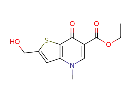 Molecular Structure of 568583-34-6 (Thieno[3,2-b]pyridine-6-carboxylic acid,
4,7-dihydro-2-(hydroxymethyl)-4-methyl-7-oxo-, ethyl ester)