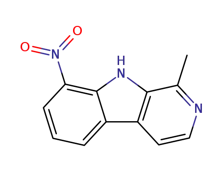 Molecular Structure of 102207-02-3 (9H-Pyrido[3,4-b]indole,1-methyl-8-nitro-)
