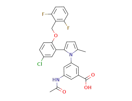 Benzoic acid,
3-(acetylamino)-5-[2-[5-chloro-2-[(2,6-difluorophenyl)methoxy]phenyl]-5-
methyl-1H-pyrrol-1-yl]-