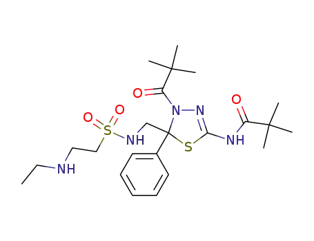 (-)-N-[4-(2,2-Dimethylpropanoyl)-5-[[2-(ethylamino)ethanesulfonamido]methyl]-5-phenyl-4,5-dihydro-1,3,4-thiadiazol-2-yl]-2,2-dimethylpropanamide(CAS#910634-41-2)