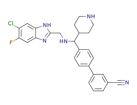 4'-{[(6-chloro-5-fluoro-1<i>H</i>-benzoimidazol-2-ylmethyl)-amino]-piperidin-4-yl-methyl}-biphenyl-3-carbonitrile