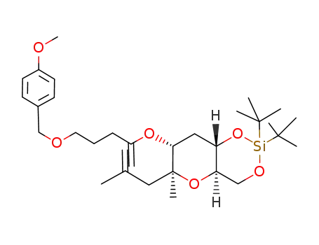 Molecular Structure of 511256-86-3 ((4aR,6S,7R,8aS)-2,2-di(tert-butyl)-7-{1-[3-(4-methoxybenzyloxy)propyl]vinyloxy}-6-methyl-6-(2-methylallyl)-4,4a,6,7,8,8a-hexahydro-1,3,5-trioxa-2-silanaphthalene)