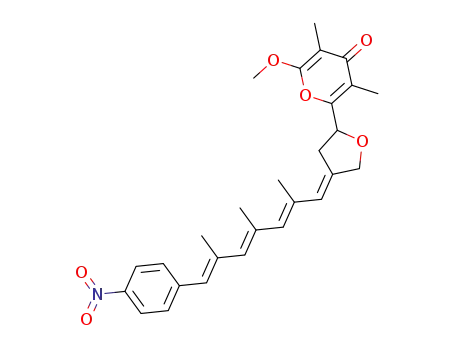 4H-Pyran-4-one,
2-methoxy-3,5-dimethyl-6-[(4E)-tetrahydro-4-[(2E,4E,6E)-2,4,6-trimethyl
-7-(4-nitrophenyl)-2,4,6-heptatrienylidene]-2-furanyl]-