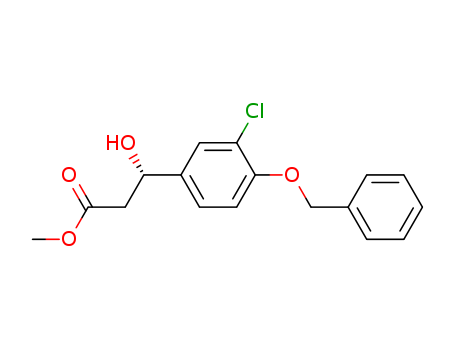 Molecular Structure of 184841-31-4 (Benzenepropanoic acid, 3-chloro-b-hydroxy-4-(phenylmethoxy)-, methyl
ester, (S)-)
