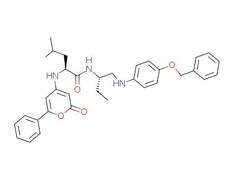 (S)-4-Methyl-2-(2-oxo-6-phenyl-2H-pyran-4-ylamino)-pentanoic acid {(S)-1-[(4-benzyloxy-phenylamino)-methyl]-propyl}-amide