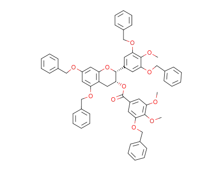 (-)-(2R,3R)-cis-5,7-bis(benzyloxy)-2-[3',5'-bis(benzyloxy)-4'-methoxyphenyl]chroman-3-yl 3''-benzyloxy-4'',5''-dimethoxybenzoate
