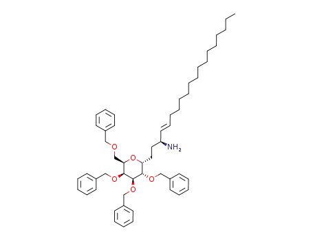 (S,E)-1-((2R,3S,4R,5S,6R)-3,4,5-tris(benzyloxy)-6-(benzyloxymethyl)tetrahydro-2H-pyran-2-yl)nonadec-4-en-3-amine