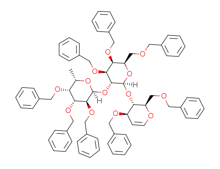 (2R,3S,4R)-4-Benzyloxy-2-benzyloxymethyl-3-[(2S,3R,4S,5S,6R)-4,5-bis-benzyloxy-6-benzyloxymethyl-3-((2S,3S,4R,5R,6S)-3,4,5-tris-benzyloxy-6-methyl-tetrahydro-pyran-2-yloxy)-tetrahydro-pyran-2-yloxy]-3,4-dihydro-2H-pyran