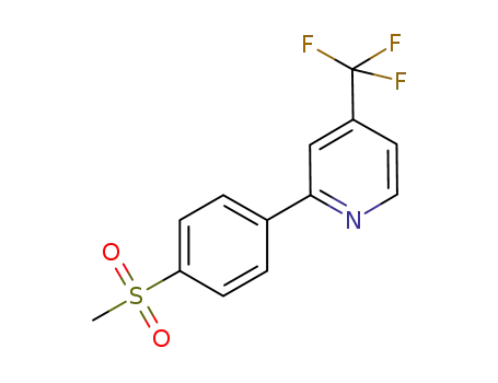Molecular Structure of 675618-01-6 (Pyridine, 2-[4-(methylsulfonyl)phenyl]-4-(trifluoromethyl)-)