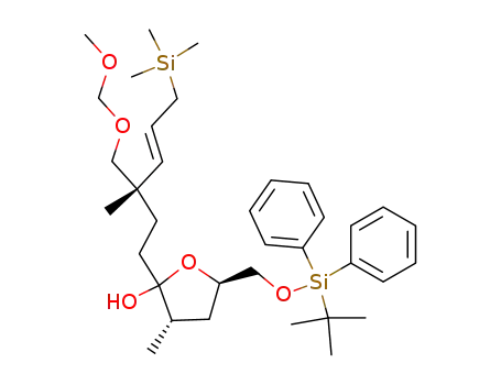 (3S,5R)-5-(tert-butyldiphenylsilanyloxymethyl)-2-[(E)-(3S)-3-methoxymethoxymethyl-3-methyl-6-trimethylsilanyl-hex-4-enyl]-3-methyltetrahydrofuran-2-ol