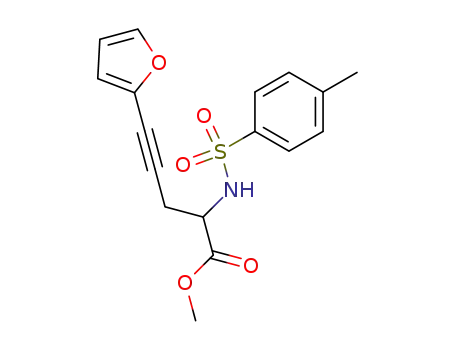 Molecular Structure of 216988-53-3 (methyl 5-(2-furyl)-2-(4-tolylsulfonylamino)pent-4-ynoate)