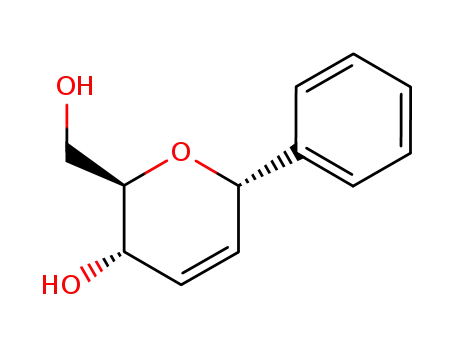 Molecular Structure of 130405-48-0 ((2R,3S,6S)-2-(hydroxymethyl)-6-phenyl-3,6-dihydro-2H-pyran-3-ol)