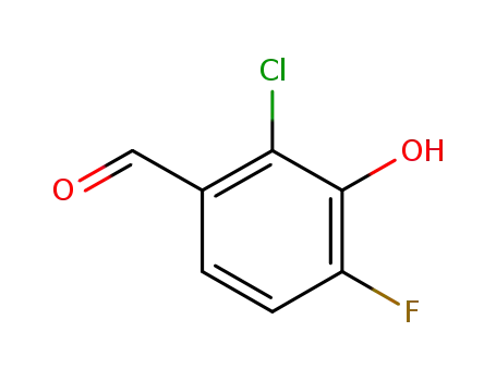 Molecular Structure of 960001-61-0 (Benzaldehyde,  2-chloro-4-fluoro-3-hydroxy-)