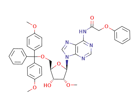 Molecular Structure of 128219-81-8 (5'-O-DMT-2'-O-methyl-N6-phenoxyacetyl-D-adenosine)