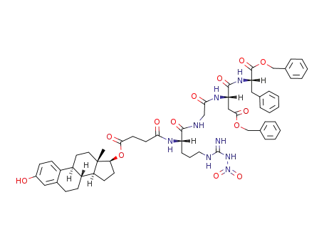 Molecular Structure of 906673-85-6 (estradiol-17β-O-4-oxobutanoyl-Arg(Nω-NO2)-Gly-Asp(OBn)-Phe-OBn)