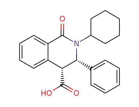 Molecular Structure of 73349-37-8 (2-CYCLOHEXYL-1-OXO-3-PHENYL-1,2,3,4-TETRAHYDRO-4-ISOQUINOLINECARBOXYLIC ACID)