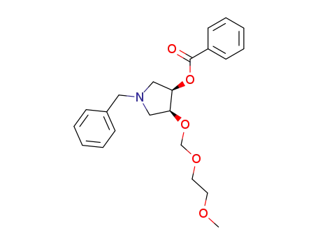 Molecular Structure of 204002-66-4 (Benzoic acid (3R,4S)-1-benzyl-4-(2-methoxy-ethoxymethoxy)-pyrrolidin-3-yl ester)