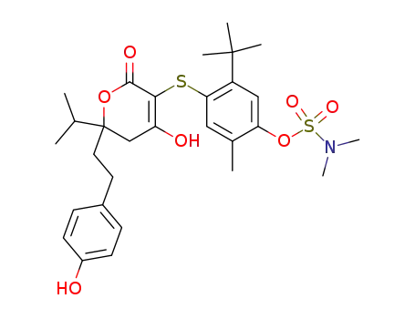 5-tert-butyl-4-({6-hydroxy-2-[2-(4-hydroxyphenyl)ethyl]-2-(1-methylethyl)-4-oxo-3,4-dihydro-2H-pyran-5-yl}sulfanyl)-2-methylphenyl dimethylsulfamate