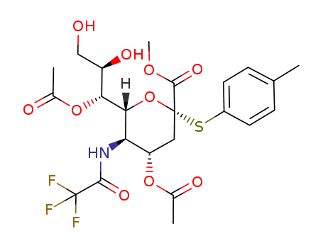 (2S,4S,5R,6R)-4-Acetoxy-6-((1R,2R)-1-acetoxy-2,3-dihydroxy-propyl)-2-p-tolylsulfanyl-5-(2,2,2-trifluoro-acetylamino)-tetrahydro-pyran-2-carboxylic acid methyl ester