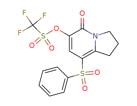 Molecular Structure of 185198-44-1 (8-BENZENESULFONYL-5-OXO-1,2,3,5-TETRAHYDROINDOLIZIN-6-YL TRIFLUOROMETHANESULFONATE)