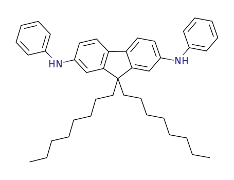 Molecular Structure of 915031-04-8 (N,N'-bisphenyl-9,9-dioctyl-9H-fluorene-2,7-diamine)
