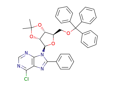 6-chloro-9-(2,3-O-isopropylidene-5-O-trityl-β-D-ribofuranosyl)-8-phenylpurine