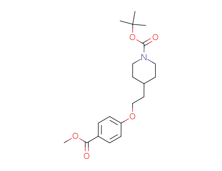 Molecular Structure of 163209-93-6 (methyl 4-(2-N-BOC-piperidin-4-ylethoxy)benzoate)