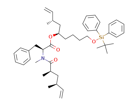 (S)-2-[((2R,4S)-2,4-Dimethyl-hex-5-enoyl)-methyl-amino]-3-phenyl-propionic acid (1R,3S)-1-[4-(tert-butyl-diphenyl-silanyloxy)-butyl]-3-methyl-pent-4-enyl ester