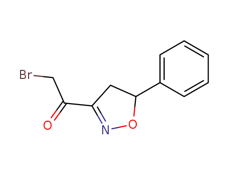 Molecular Structure of 1148038-97-4 (2-bromo-1-(4,5-dihydro-5-phenyl-3-isoxazolyl)-ethanone)