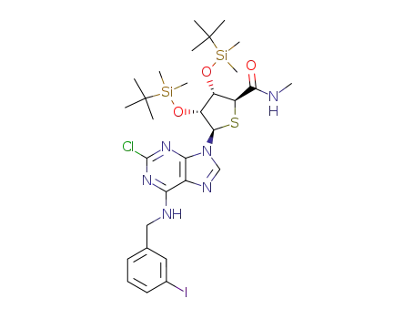 (2S,3S,4R,5R)-3,4-bis(tert-butyldimethylsilanyloxy)-5-(2-chloro-6-(3-iodobenzylamino)purin-9-yl)-tetrahydro-thiophene-2-carboxylic acid methylamide