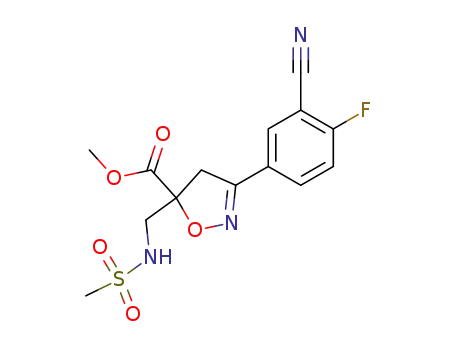 5-Isoxazolecarboxylic acid,
3-(3-cyano-4-fluorophenyl)-4,5-dihydro-5-[[(methylsulfonyl)amino]methyl]
-, methyl ester