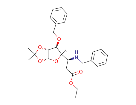 (1R,2R,3S,4R)-ethyl 3-O-benzyl-5,6-dideoxy-5-benzylamino-1,2-O-isopropylidene-β-L-ido-heptofurannuronate