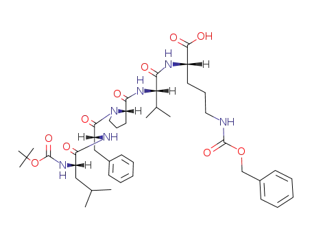 Molecular Structure of 153886-90-9 (Boc-Leu-D-Phe-Pro-Val-Orn(Z)-OH)