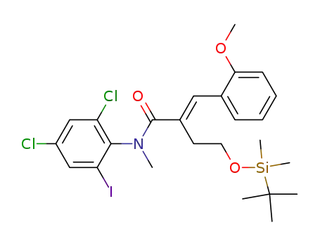 Butanamide,
N-(2,4-dichloro-6-iodophenyl)-4-[[(1,1-dimethylethyl)dimethylsilyl]oxy]-2-
[(2-methoxyphenyl)methylene]-N-methyl-, (2E)-