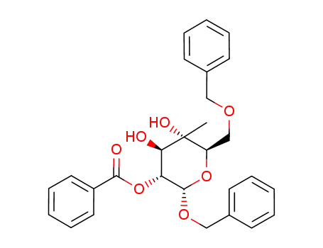 Benzoic acid (2S,3R,4R,5S,6R)-2-benzyloxy-6-benzyloxymethyl-4,5-dihydroxy-5-methyl-tetrahydro-pyran-3-yl ester