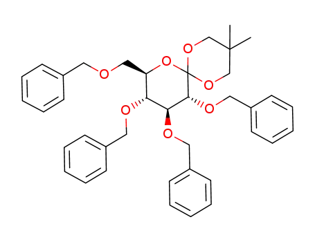 Molecular Structure of 261713-59-1 (1,5-Anhydro-1,1-C-[(2,2-dimethyl-1,3-propanediyl)bis(oxy)]-2,3,4,6-tetrakis-O-(phenylmethyl)-D-glucitol)
