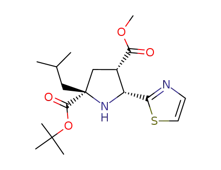 2,4-Pyrrolidinedicarboxylic acid, 2-(2-methylpropyl)-5-(2-thiazolyl)-,
2-(1,1-dimethylethyl) 4-methyl ester, (2S,4S,5R)-