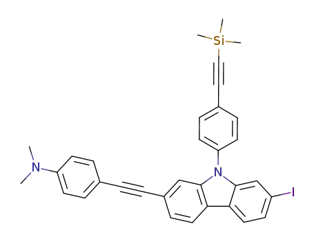 {4-[7-iodo-9-(4-trimethylsilanylethynylphenyl)-9H-carbazol-2-ylethynyl]phenyl}dimethylamine