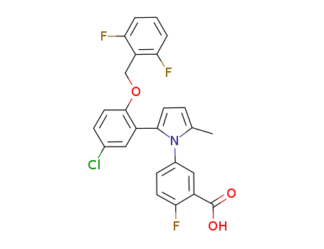 Benzoic acid,
5-[2-[5-chloro-2-[(2,6-difluorophenyl)methoxy]phenyl]-5-methyl-1H-pyrrol
-1-yl]-2-fluoro-