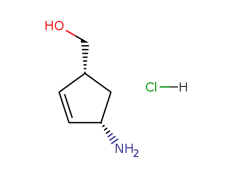 Molecular Structure of 287717-44-6 ([(1R,4S)-4-Aminocyclopent-2-enyl]methanol hydrochloride)