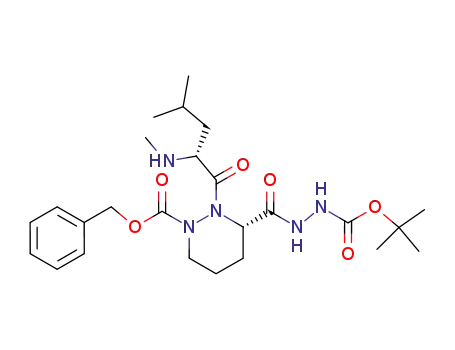 3-(<i>N</i>'-<i>tert</i>-butoxycarbonyl-hydrazinocarbonyl)-2-(4-methyl-2-methylamino-pentanoyl)-tetrahydro-pyridazine-1-carboxylic acid benzyl ester
