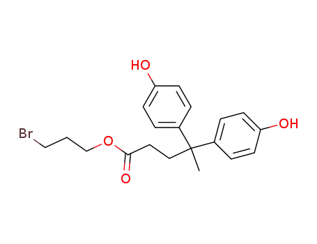 Molecular Structure of 848599-31-5 (4,4-bis-(4-hydroxy-phenyl)-pentanoic acid 3-bromo-propyl ester)