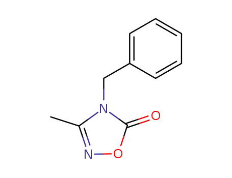 Molecular Structure of 146656-29-3 (1,2,4-Oxadiazol-5(4H)-one, 3-methyl-4-(phenylmethyl)-)