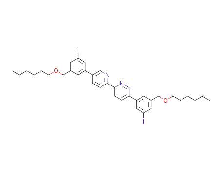 Molecular Structure of 225797-86-4 (5,5'-Bis(3-hexyloxymethyl-5-iodo-phenyl)-[2,2']bipyridinyl)