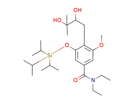 4-(2,3-dihydroxy-3-methyl-butyl)-<i>N</i>,<i>N</i>-diethyl-3-methoxy-5-triisopropylsilanyloxy-benzamide