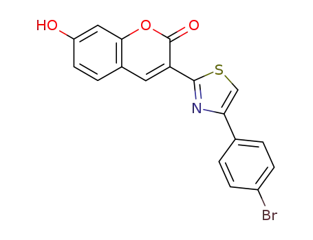 2H-1-Benzopyran-2-one, 3-[4-(4-bromophenyl)-2-thiazolyl]-7-hydroxy-